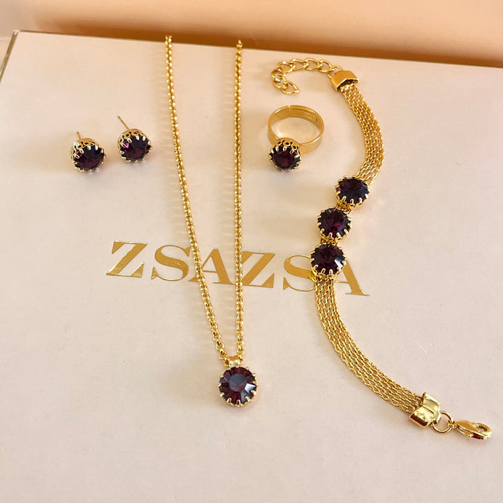 Purple preciosa crystals set