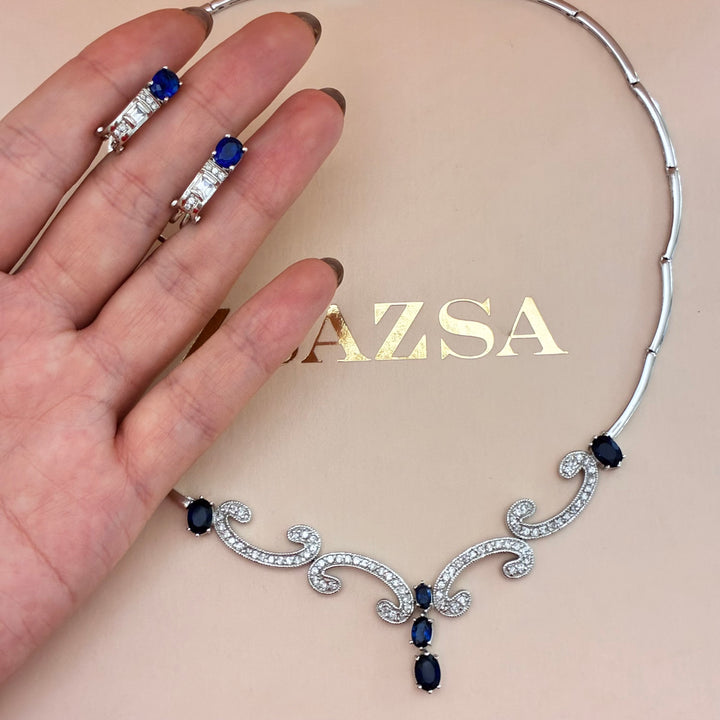 Classic navy blue and royal blue silver set