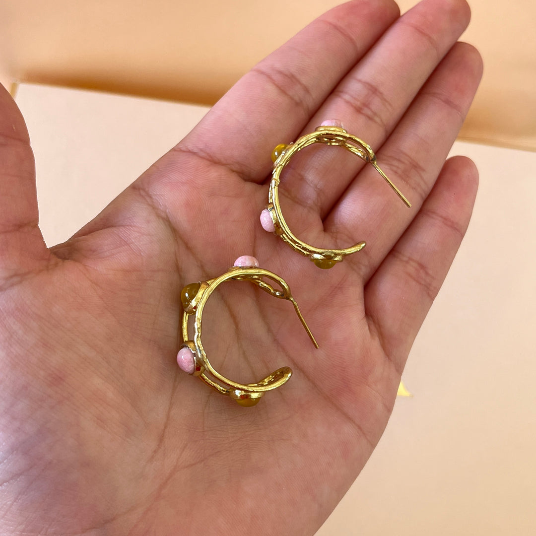 Yellow and light pink handmade set