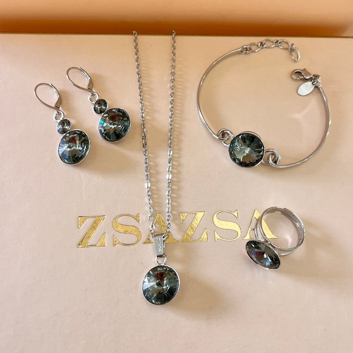 Grey Swarovski crystals set