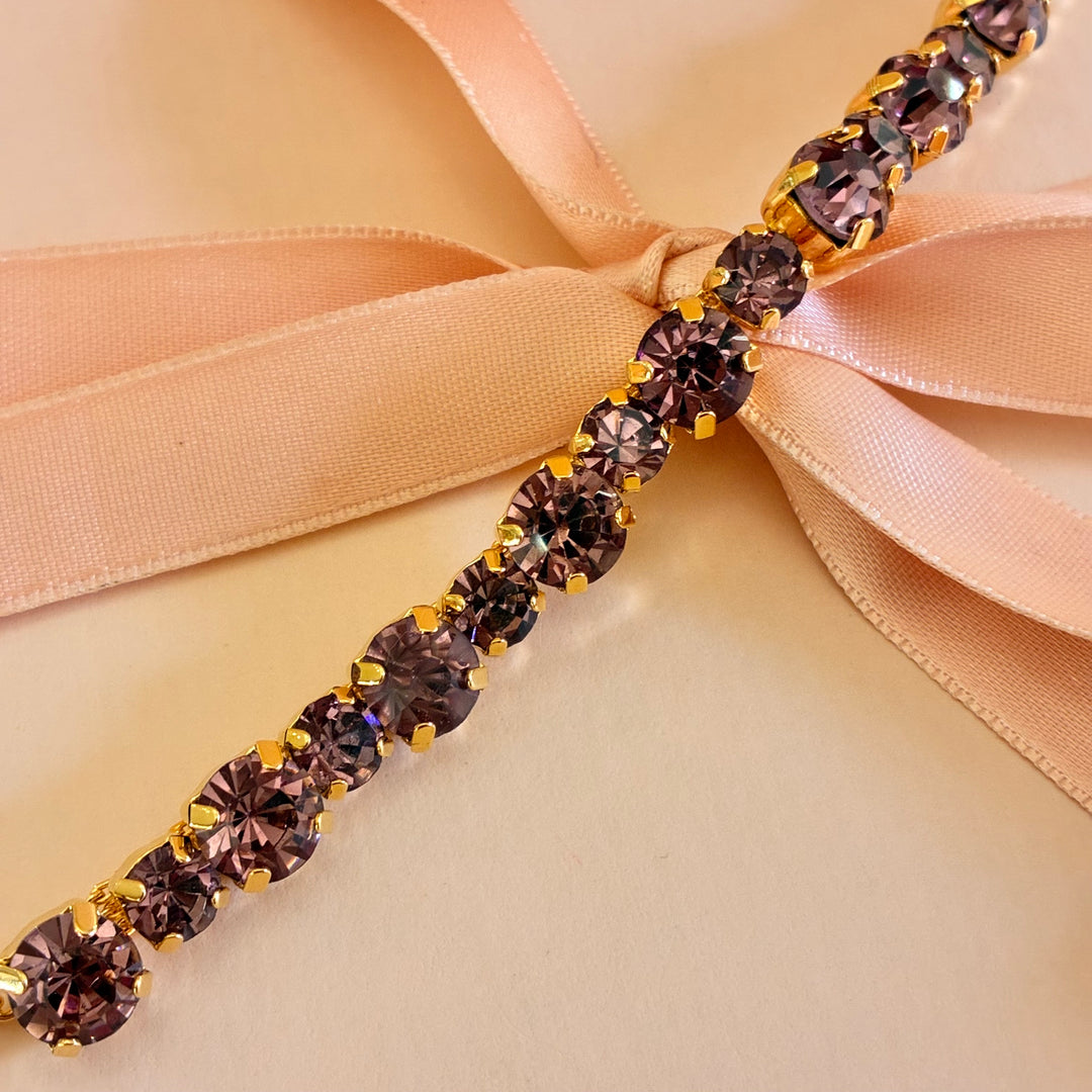 Mauve Swarovski crystals bracelet