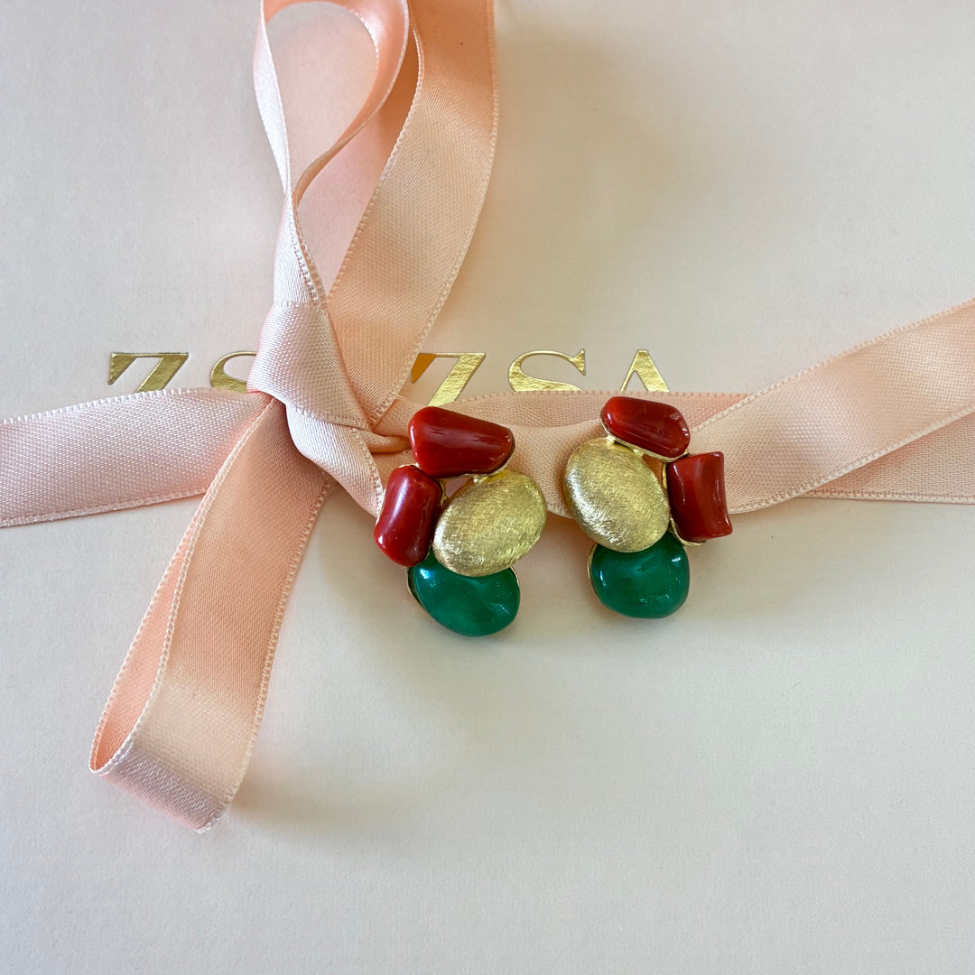 Handmade semi precious stones earrings