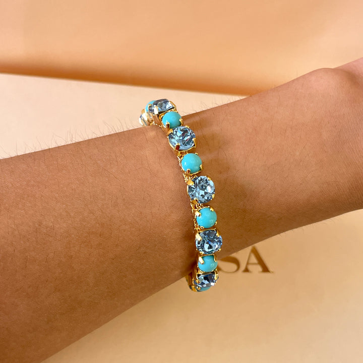 Turquoise & light blue earrings and bracelet