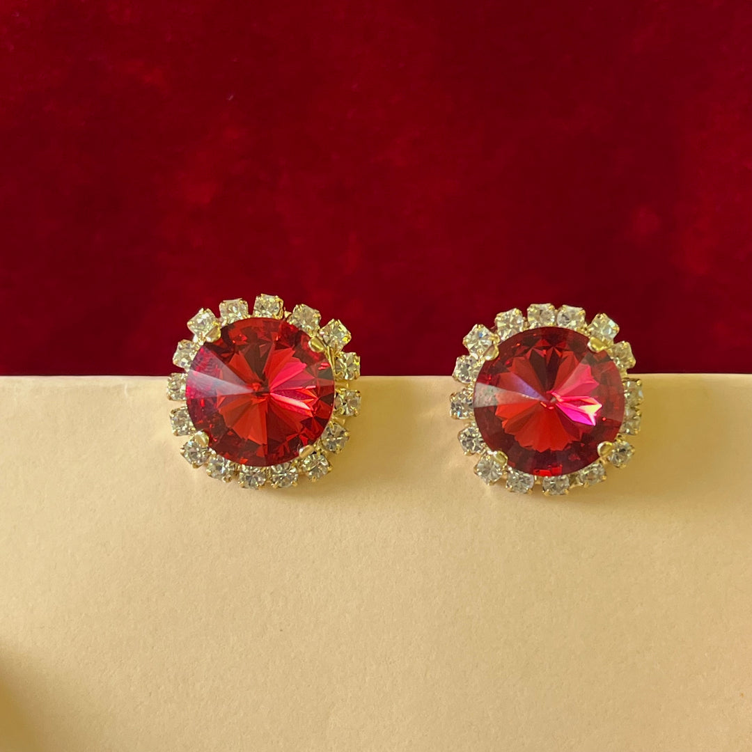 Red Swarovski Crystals studs