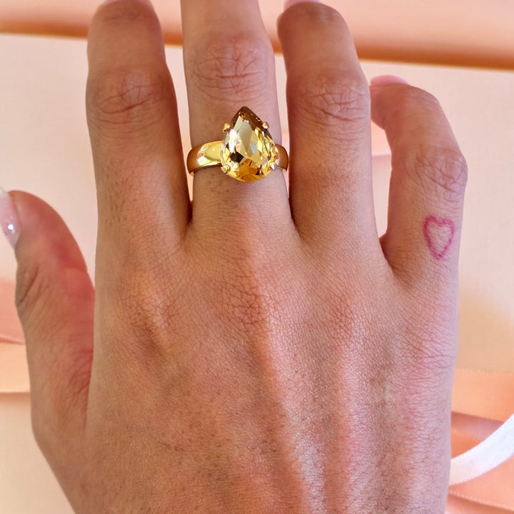 Bronze and light pink Swarovski crystals gold plated set