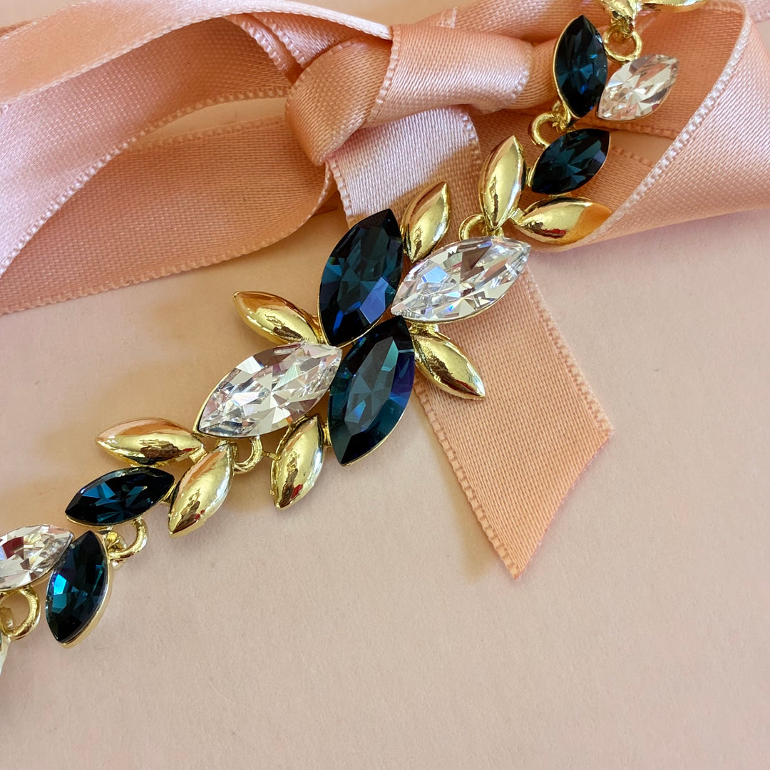 Marquise navy blue Swarovski crystals set