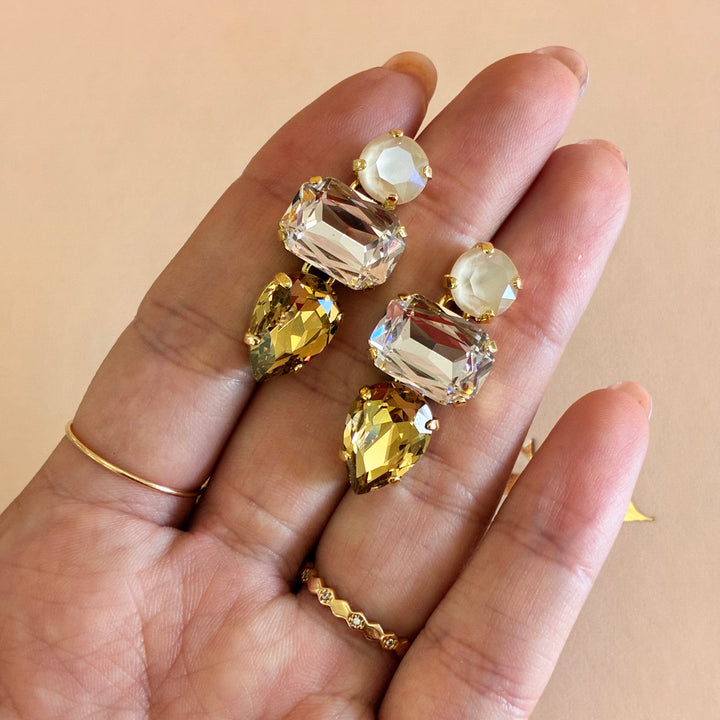 Bronze shades Swarovski crystals set