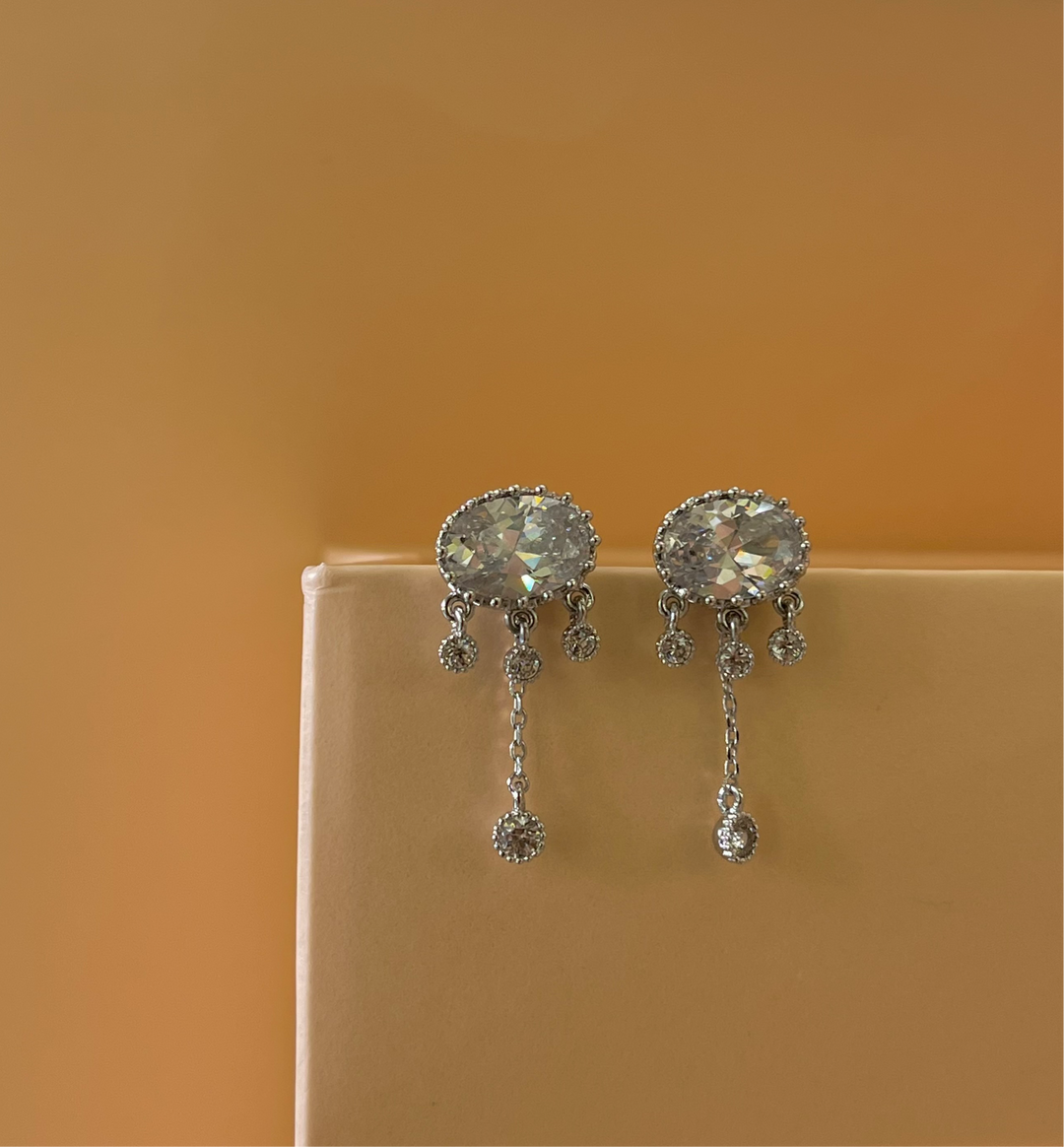 Silver zircone earrings