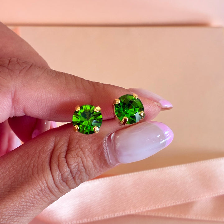 Green Preciosa crystals studs