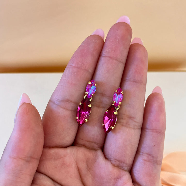 Fuchsia Swarovski crystals earrings