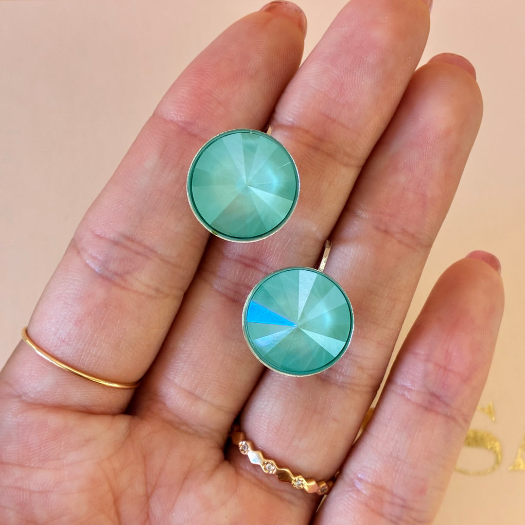 Mint Swarovski crystals set