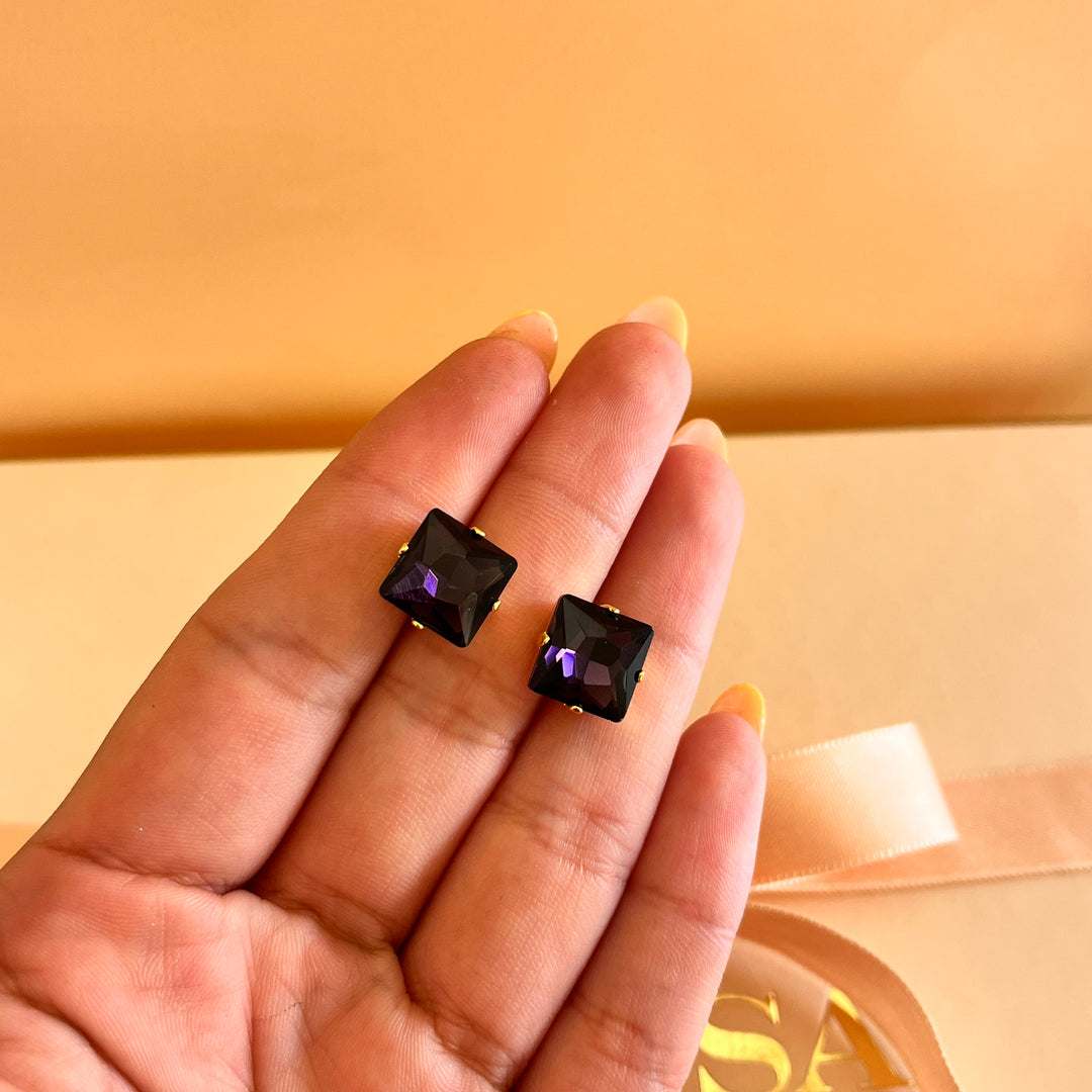 Purple preciosa crystals studs and bracelet