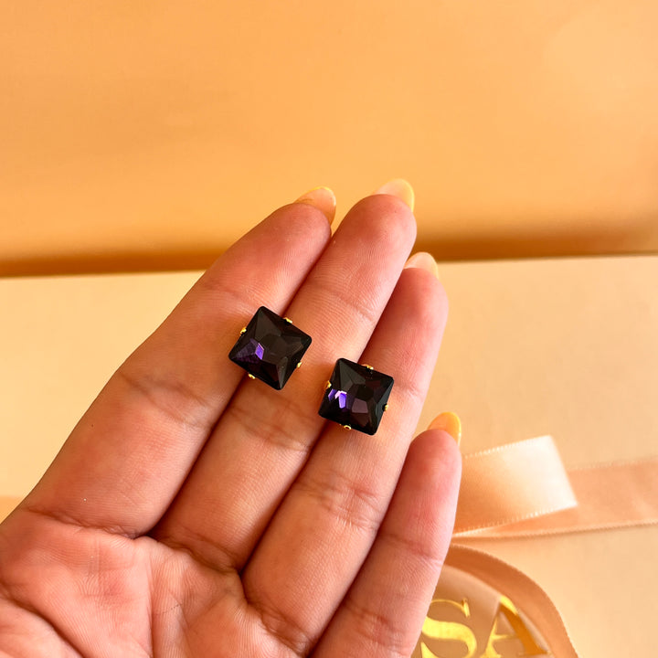 Purple preciosa crystals studs and bracelet