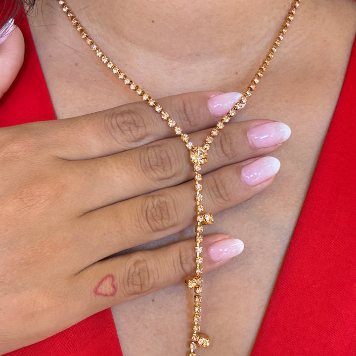 Y-Chain Swarovski crystals necklace