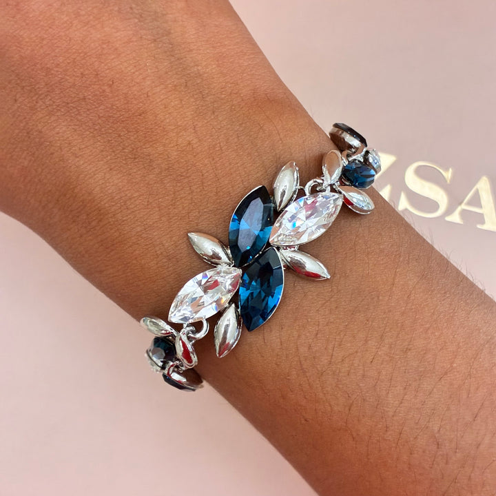 Marquise navy blue Swarovski crystals set