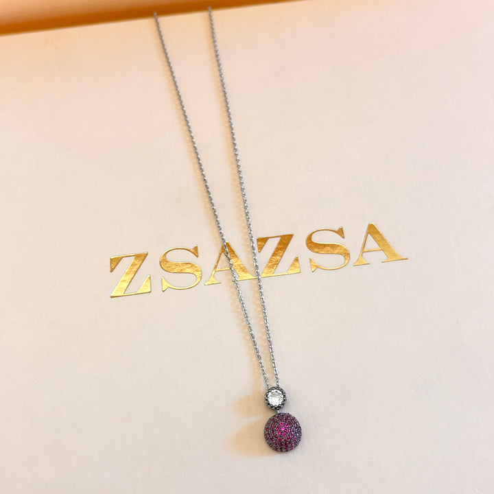 Fuchsia zircone pendant