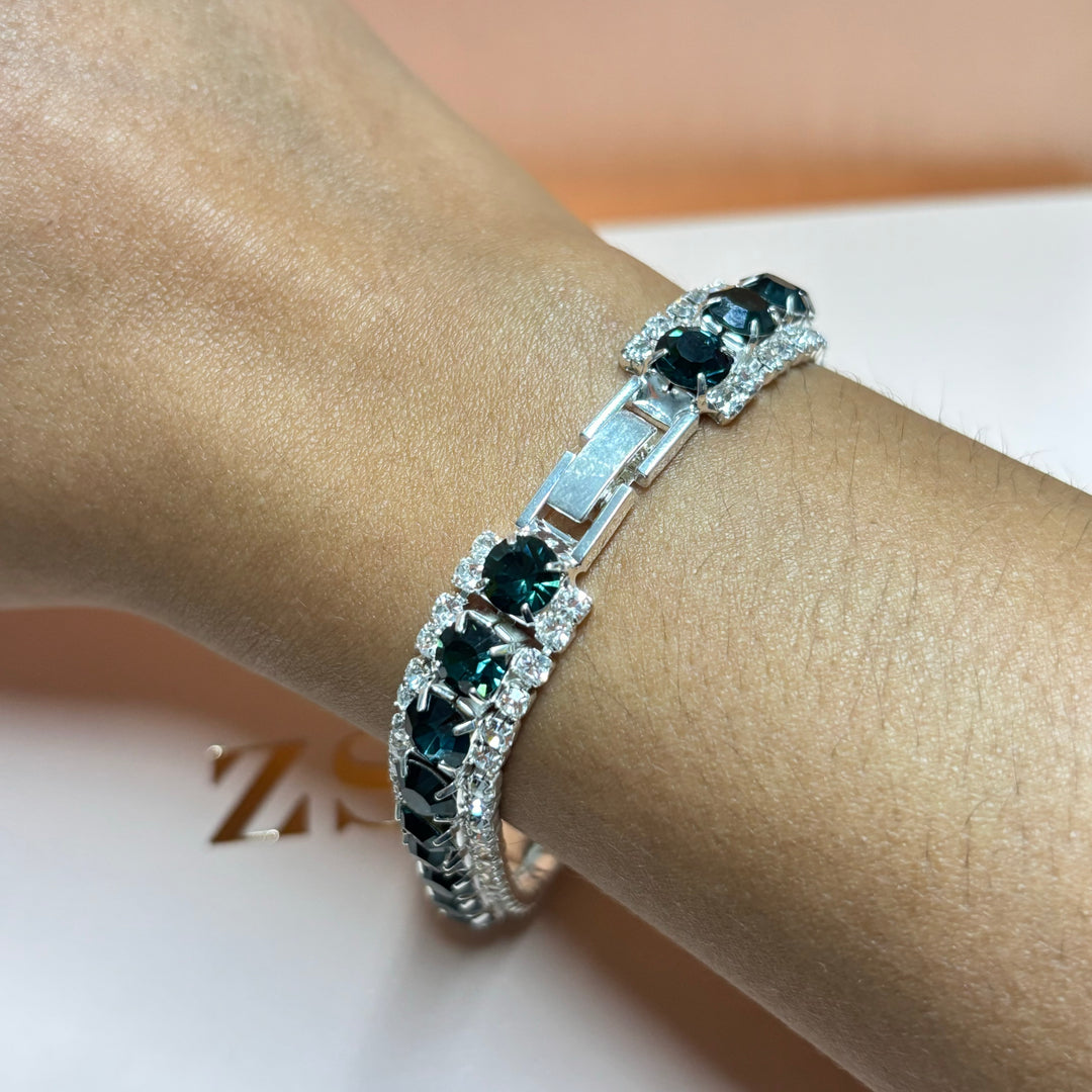 Navy blue rhinestone bracelet