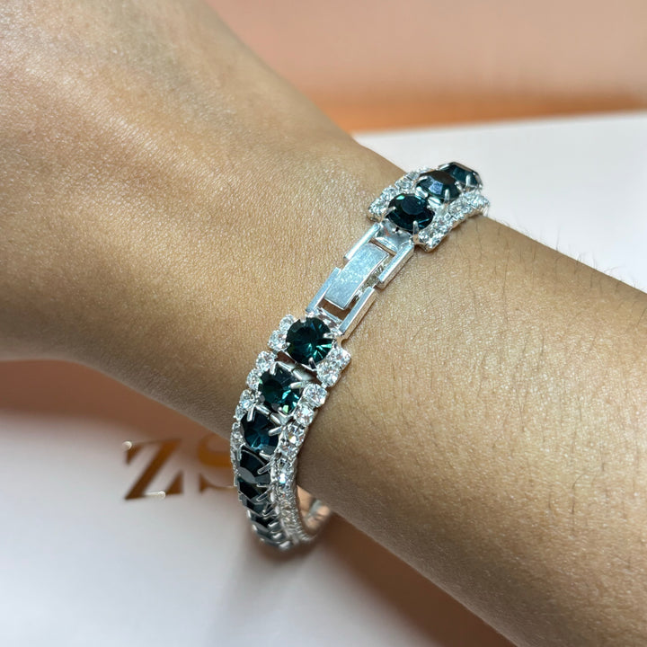 Navy blue rhinestone bracelet