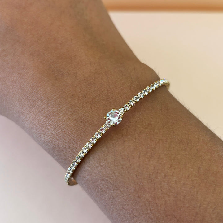Dainty rhinestone bangle