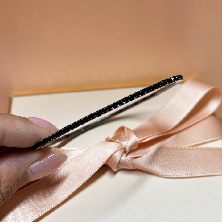 Big dainty black rhinestone bangle