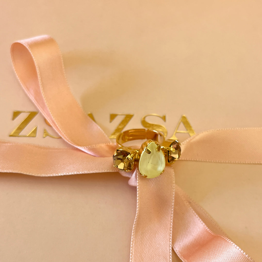 Yellow and champagne Swarovski crystals set