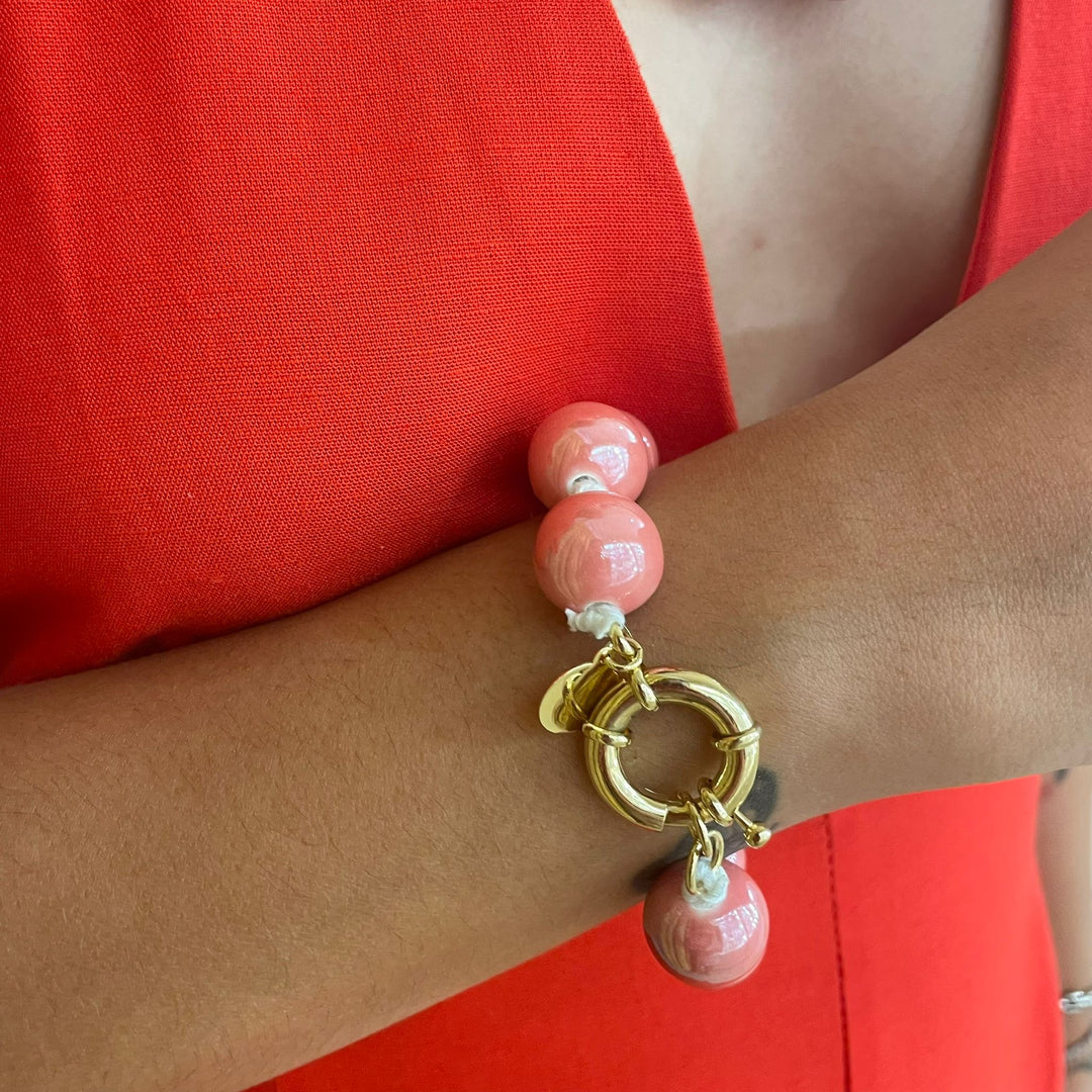 Coral ceramic knotted set