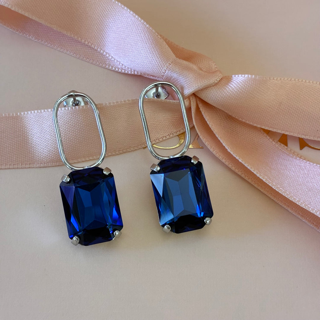 Handmade silver Swarovski crystals set