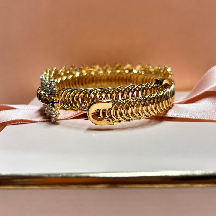 Bronze Rhinestone gold plated  bangle
