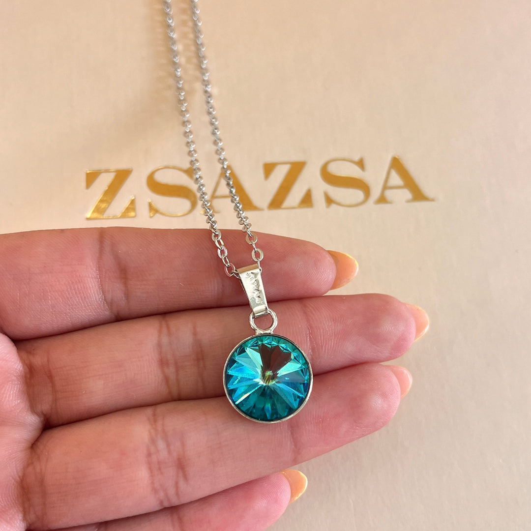 Iridescent verdemar Swarovski crystals pendant