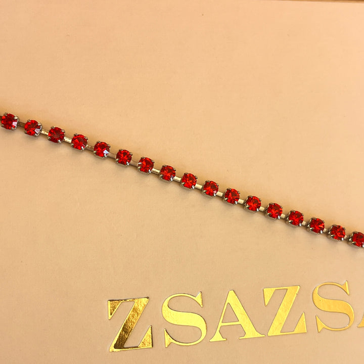 Red preciosa crystals bracelet