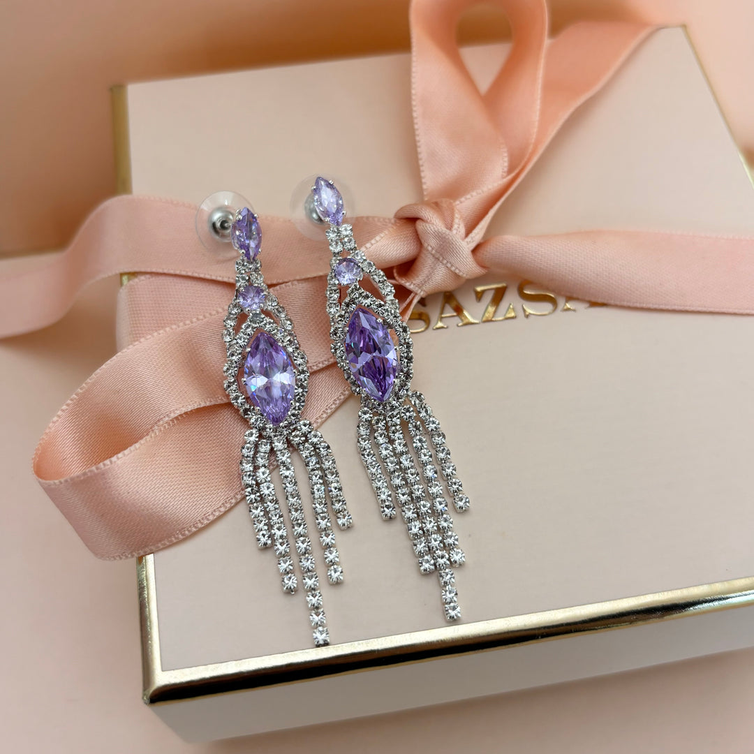 Silver lilac earrings
