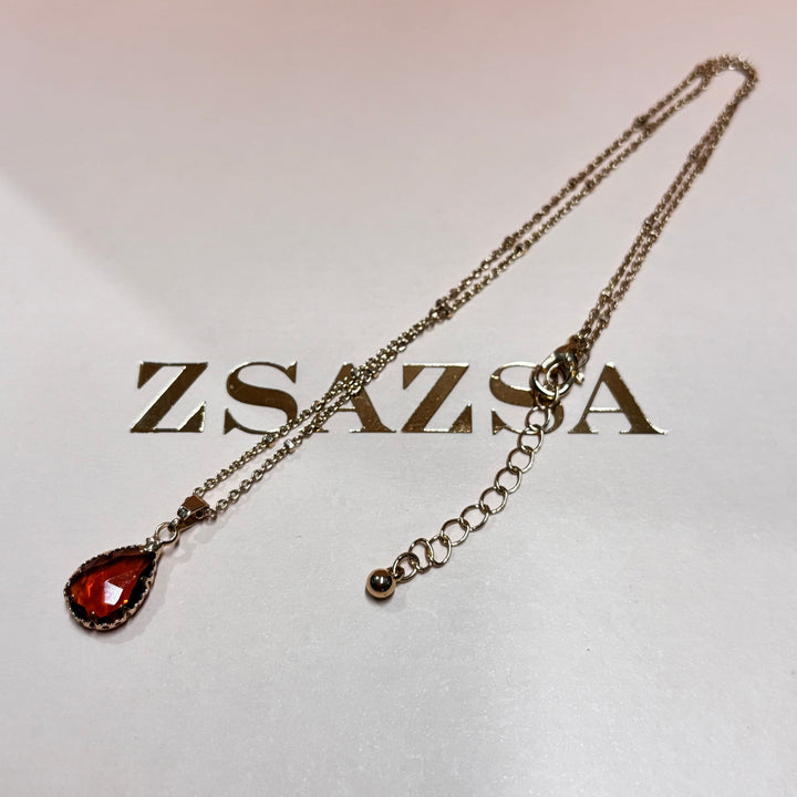 Teardrop brown rhinestone pendant