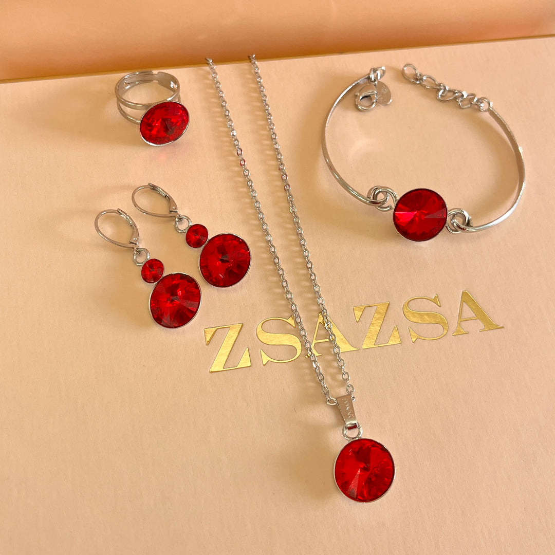 Red Swarovski crystals set