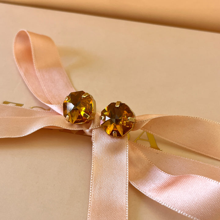 Topaz Swarovski crystals studs