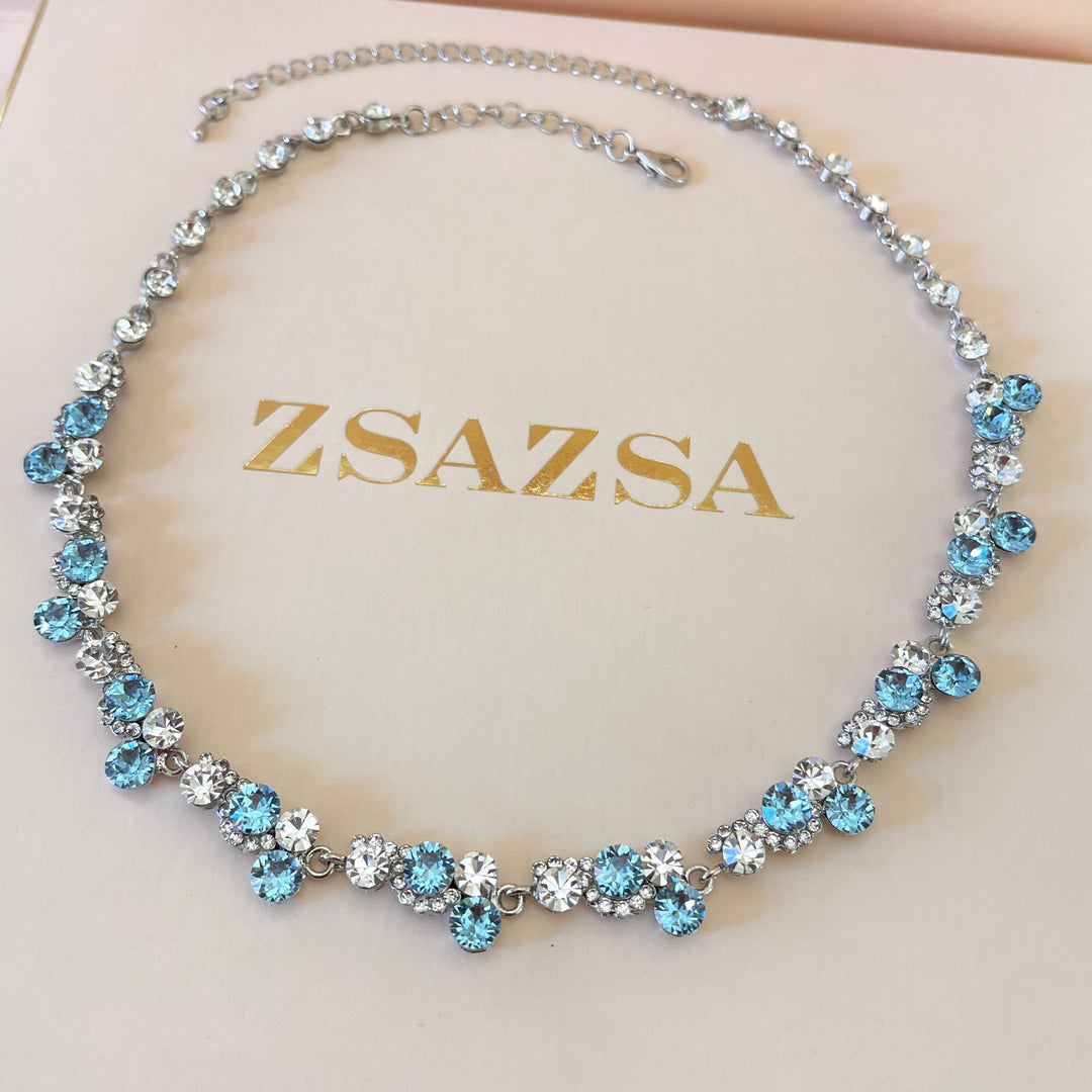 Turquoise elegant Swarovski crystals set