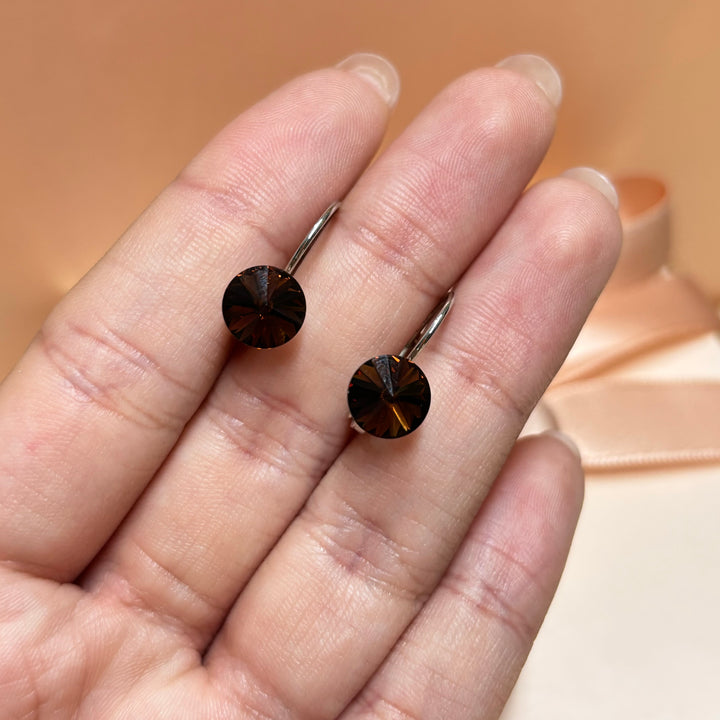 Basic brown rhinestone hooks