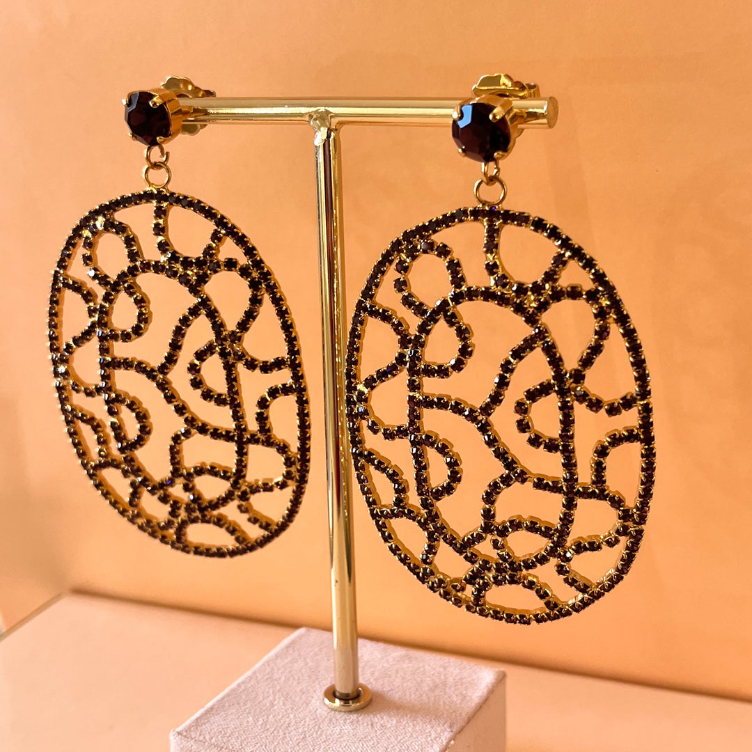 Purple preciosa crystals earrings