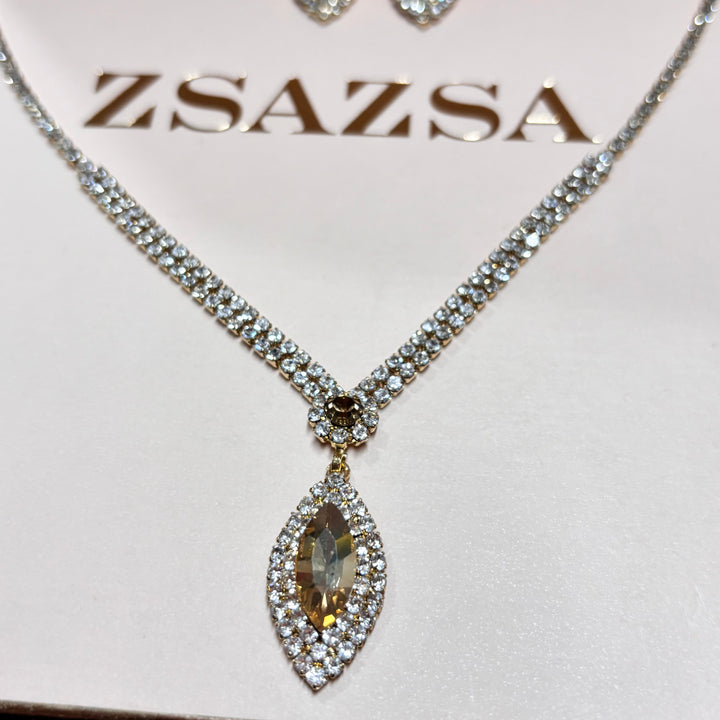 Marquise bronze rhinestone set