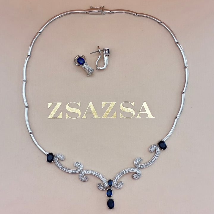 Classic navy blue and royal blue silver set