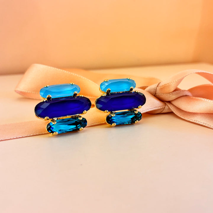 Elegant Blue Swarovski crystals earrings and bracelet