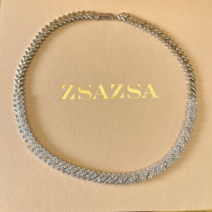 Baguette silver zircone set