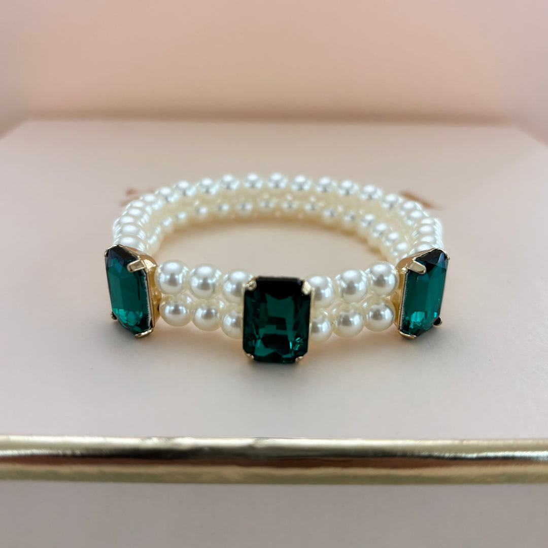 Green pearl bangle
