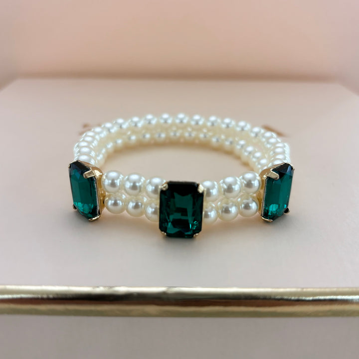 Green pearl bangle
