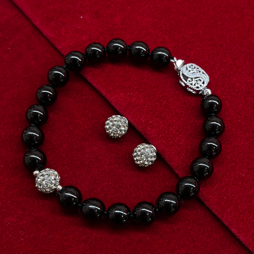 Black Mallorca silver Pearls set