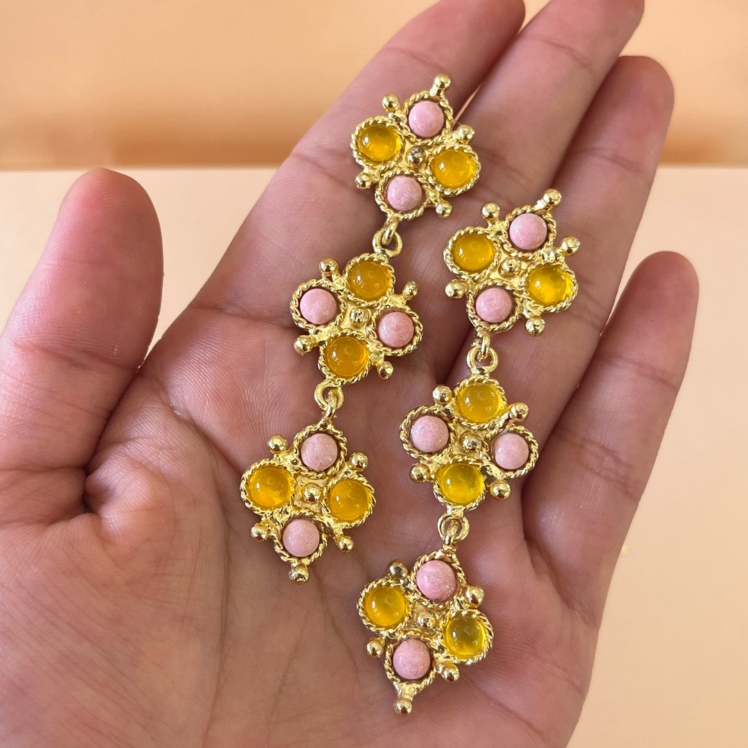 Yellow and light pink handmade set