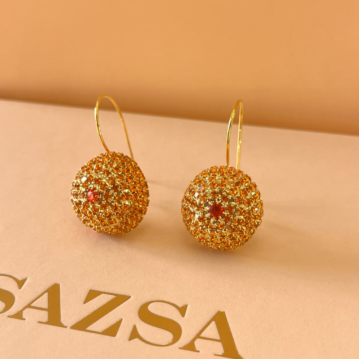 Orange Half of ball Swarovski crystal set