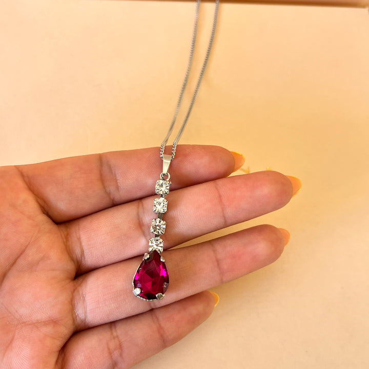 Fuchsia teardrop Preciosa crystals set