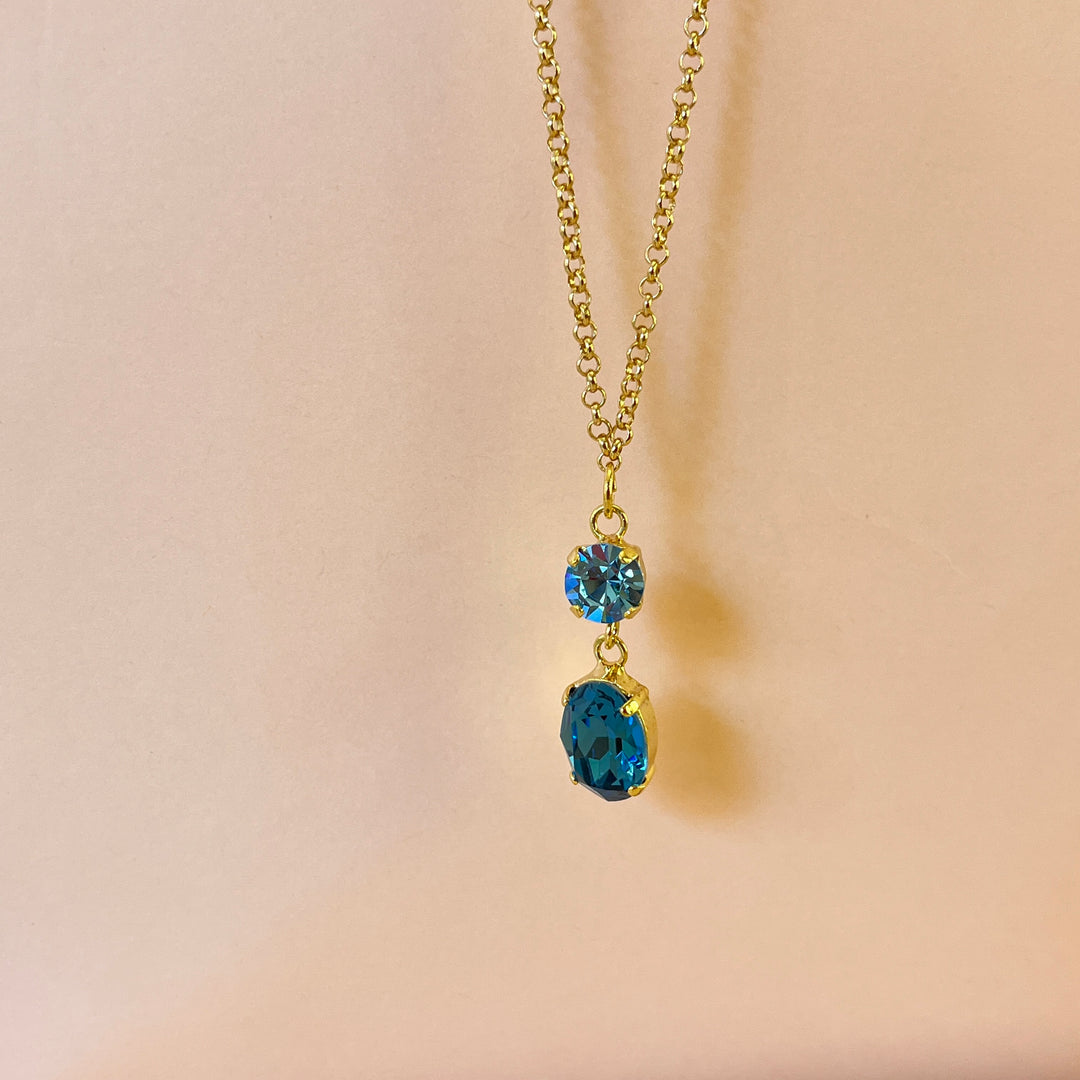 Verdemar and turquoise preciosa crystals pendant