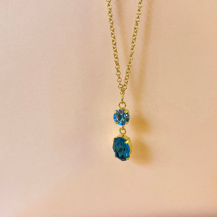 Verdemar and turquoise preciosa crystals pendant