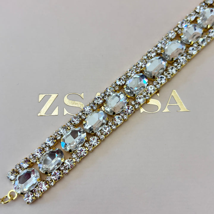 Oval rhinestone bracelet